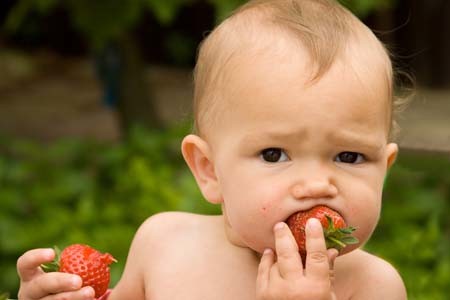 baby_eating_fruit_in_garden