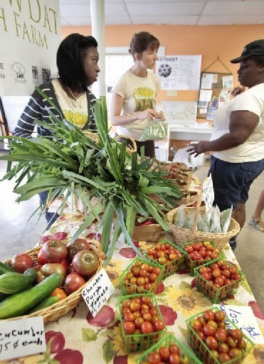 Grow Dat Youth Farm selling produce